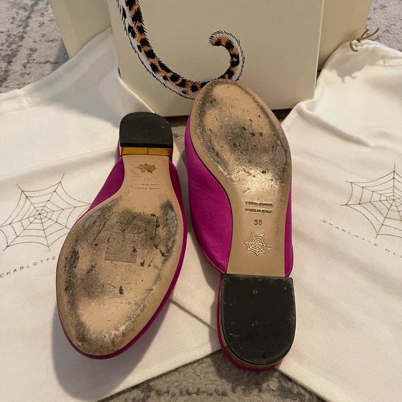 Charlotte Olympia size 38 pink kitty flats - Picture 2 of 2
